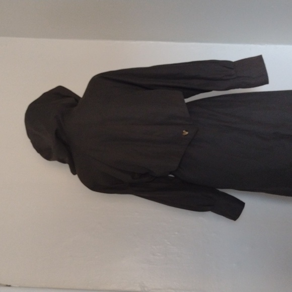 Fleet Street Vintage Olive Khaki Wool Blend Hooded Belted Trench Coat Size 4p - Picture 10 of 16